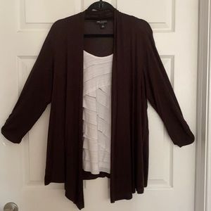 I.N. Studio Shrug and Tank in One Piece Plus Size 2X